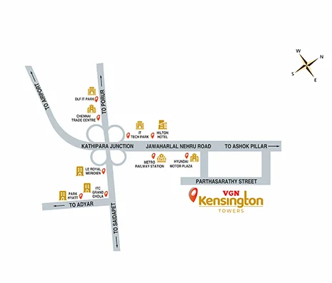 kensington towers route map