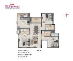 vgn richmond towers floor plan - a block 1 to 14th floor
